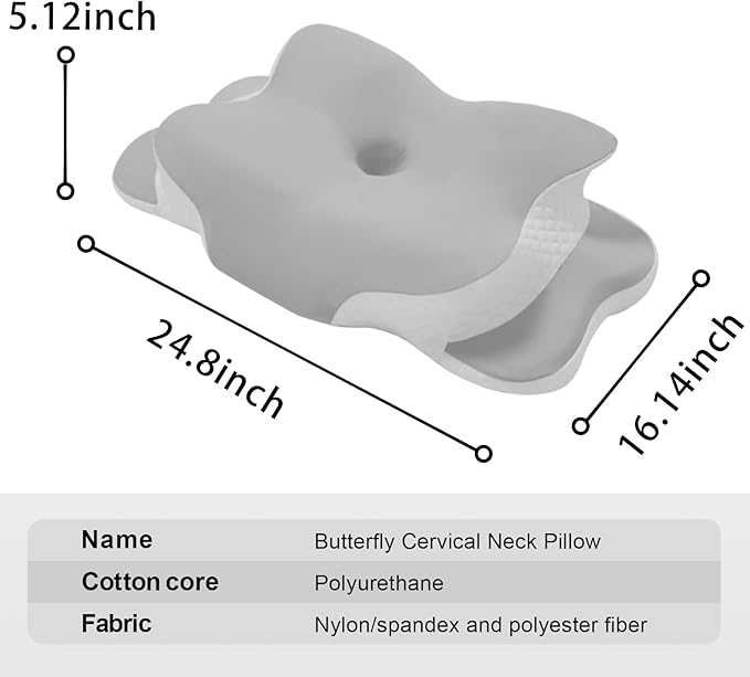 Contour Memory Foam Pillow - Neck and Shoulder Cervical Support Pillow - Ergonomic Neck Support Pillow Pain Relief Soft for Side Sleep Stomach Sleeping and Back Sleeper