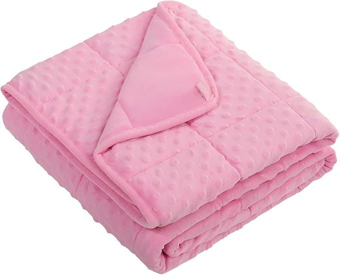 HOSUKKO Weighted Blanket - 3 lbs Pink Thciken Heavy Blanket - Small Size Breathable Blanket(20 * 30 inches, 3 lbs)