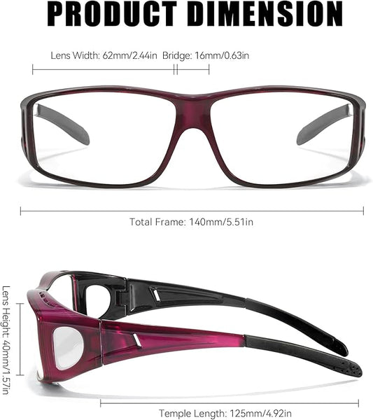 LVIOE Fit Over Blue Light Blocking Glasses and Computer Eyewear- Wear Over Prescription Glasses/Reading Glasses/RX Glasses