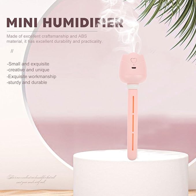 Uonlytech Usb Humidification Rod Portable Mini Humidifier Silent Ultrasonic Air Moisturizer for Bedroom Office Travel