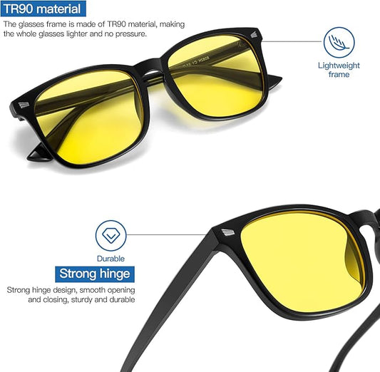 Gysnail Blue Light Blocking Computer Glasses Men/Women, Eye Fatigue Relieve & Better Sleep, Blue Blocker Gaming Glasses