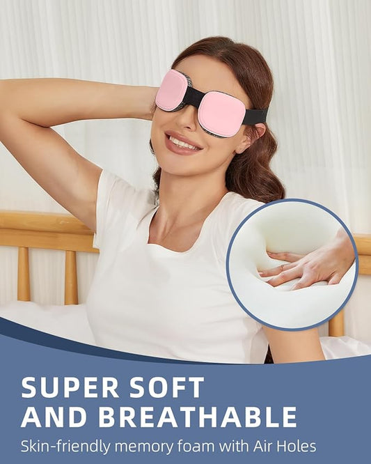 Sleep Eye Mask for Men Women, 3D Zero Intraocular Pressure Design,100% Light Blocking Sleeping,Suitable for Sleeping Mask, Exquisite Travel Storage Box(Pink)
