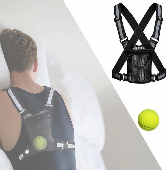 Sleep Position Trainer, Positional Sleep Apnea Device with Adjustable Vest & Ball - Prevent Back Sleeping Device, Slumber Bump Trainer for Positional Therapy for Sleep Apnea Snore Reducing Aids