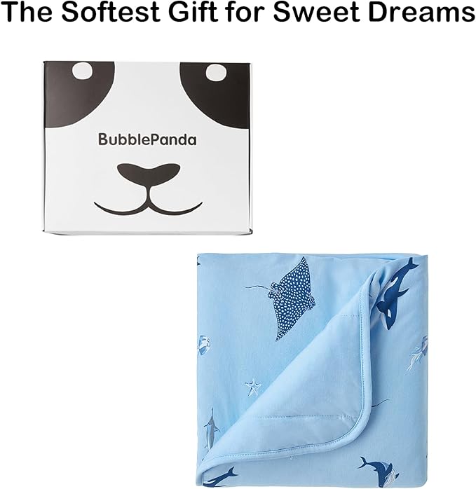 BubblePanda Rayon Made from Bamboo Baby Blanket for Boys Girls Neutral Soft Crib Blanket Toddler Quilt Comforter Newborn Nursery 30 x 40 Inch Shark
