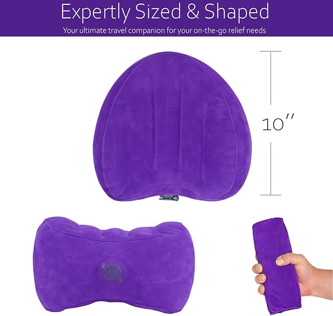 Knee Pillow for Side Sleepers, Leg Pillow for Side Sleeping Velvet Soft Fabric, Inflatable Travel Pillow for Thigh Sleep Support, Side Sleeper Pillow Between Legs for Hip Sciatica Back Pain Relief