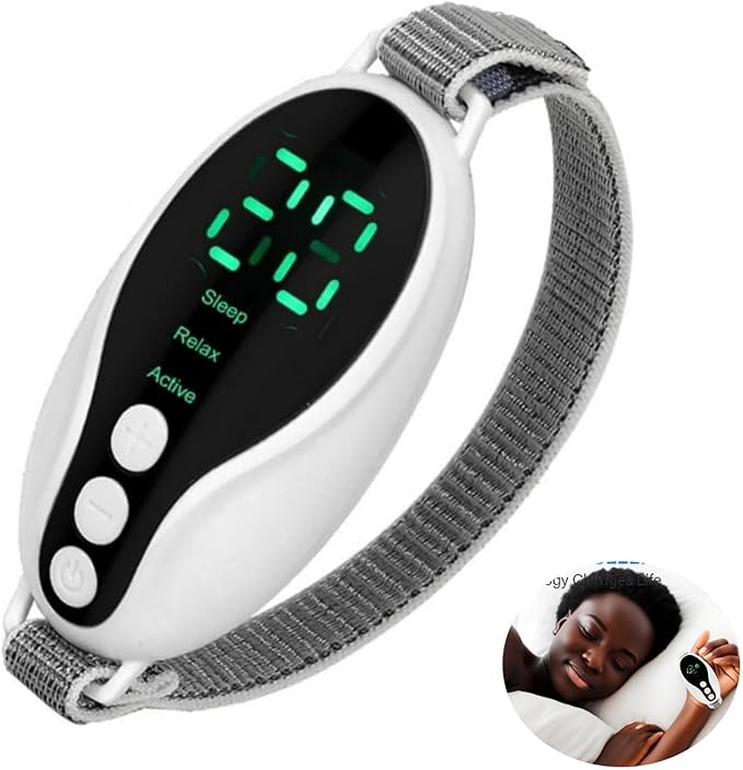 Sleep Aid Device Handheld Low Frequency Pulse of microcurrent Sleep Machine Insomnia Relief Anxiety Help Sleep (White, Standard)