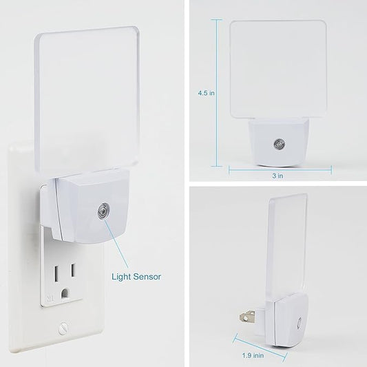 2 Pack 0.5W Plug in LED Night Light with Dusk to Dawn Sensor Blue
