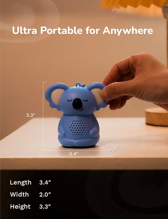 Calming Pal Koala Portable Sound Machine Baby, 5 Guided Mindfulness Rechargeable Sound Machine for Sleep Adults/Kids, 8 Soothing Sounds Mini Portable Sound Machine for Travel/Home/School