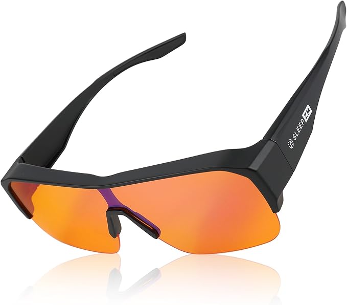 100% Fitover Blue Light Blocking Glasses - Better Sleep Eye Strain Protection - Computer Gaming Women Men