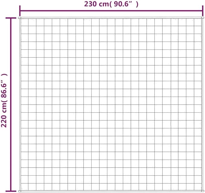 King Size Weighted Blanket Grey Cotton 24.2 lb 86.6 x 90.6 in Rectangular for Bedroom with Even Weight Distribution and Breathable Hypoallergenic Fabric for Anxiety Relief