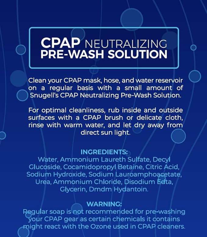 Snugell CPAP Soap Cleaner 8.4oz - Fresh Citrus Scent - Pre-Wash Solution - Mask and Hose Cleaning Soap - Neutralizes Odor and Removes Body Oils from CPAP Mask (1-Pack)