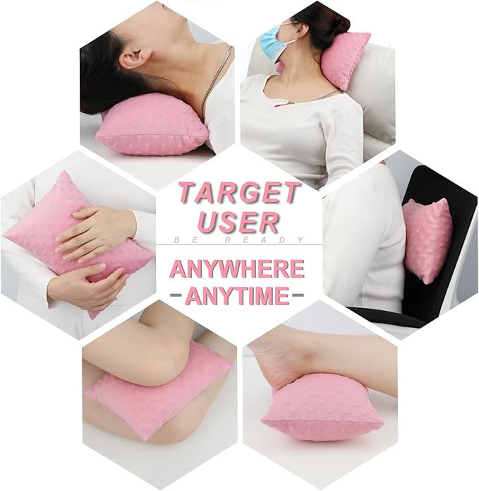 2 Pcs Soft Knee Pillow for Side Sleepers, Pressure Pillows Between Legs 11"x7" Small Knee Pillow Joints Cushion for Sleeping Hip and Back Pain, Minky Dot Coral