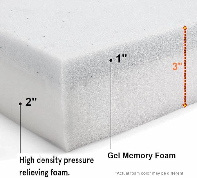 Pet Dog Bed Gel Infused High Density Memory Foam Pad (45x27x3 inches)