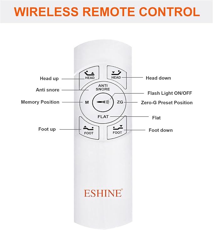 ESHINE Adjustable Bed Frame Split King - Ergonomic Electric Bed Base, Foot & Head Incline, APP Control, Wireless Remote, Zero Gravity, Anti-Snore, Split King(2 Twin XL), 2000 Series