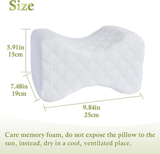 Butterfly Knee Pillow for Side Sleepers – Orthopedic Bolster Pillow for Hip, Sciatica, and Back Pain Relief – Memory Foam Wedge for Pregnancy, Leg Support – Washable Cover, White