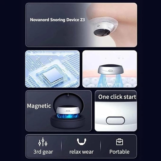 Z3 Pro - Professional Anti-Snoring Device, Z3 Pro Snoring Solution, NovaNord Z3 Pro Snoring Solution, Fast and Effective Smart Z3 Pro Sleep Device, 3-Speed Adjustment,Sleep Soundly(1pcs)