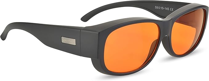 Fit Over 99.9% Blue Light Blocking Glasses for Sleep - Amber Nighttime Eyewear - Turn your Prescription & Reading Glasses Into World-Class Blue Blockers