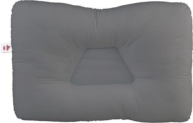 Core Products Tri-Core Cervical Support Pillow – Firm Orthopedic Neck Pillow for Pain Relief, Back and Side Sleepers – Ergonomic Contour Pillow – Assembled in USA, Full Size, Gray
