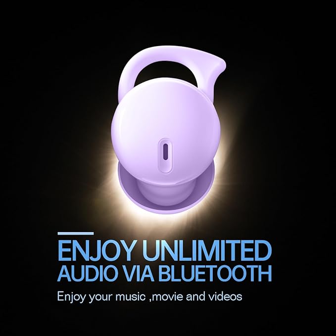 Invisible Sleep Headphones, Sleep Earbuds for Side Sleepers, Mini Noise Blocking Sleep Earphones, Bluetooth 5.3 Wireless Earbuds for Sleeping, Working, Purple