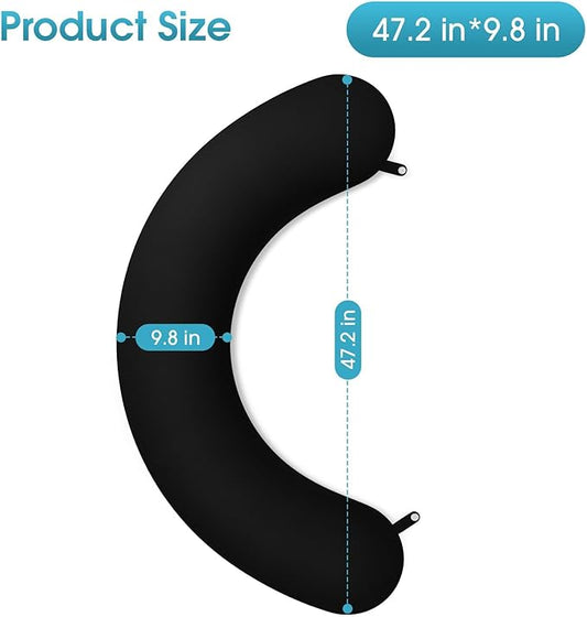 Body Pillow, Long Pillow, Memory Foam Body Pillow, C-Shaped Side Sleep Pillow, Machine Washable Pillowcase, Black-47”×10”
