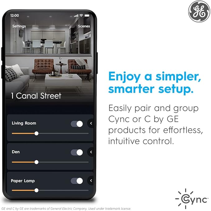 GE Cync Reveal HD+ Smart LED Recessed Downlight Fixture, Color Changing LED Light, Works with Alexa and Google Home, Matter Compatible, Ceiling Light Fixture, 6 Inch (3 Pack)