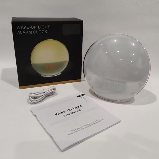 Smart Sunrise Alarm Clock: Simulated Sunrise & Sunset Wake-Up Light with APP/Voice Control, 7 Colour Night Light & 7 Soothing Sounds/FM, Natural Wake and Sleep Aid, Bedside Lamp Gift