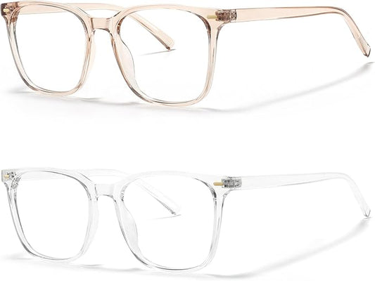 Oversized Square Blue Light Blocking Glasses for Women Men, Anti-Fatigue Computer Monitor Glasses Reduce Eye Strain