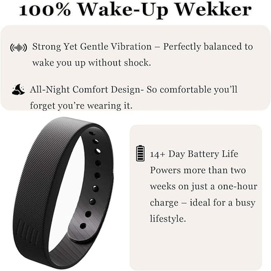 Wake-Up Alarm Band, Quiet Wake Up Alarm Band for Men Women, Original Smart Rising Alarming Bands Vibration Wake-Up Silent Wristband for Deep Sleepers, for Happier Morning (White)