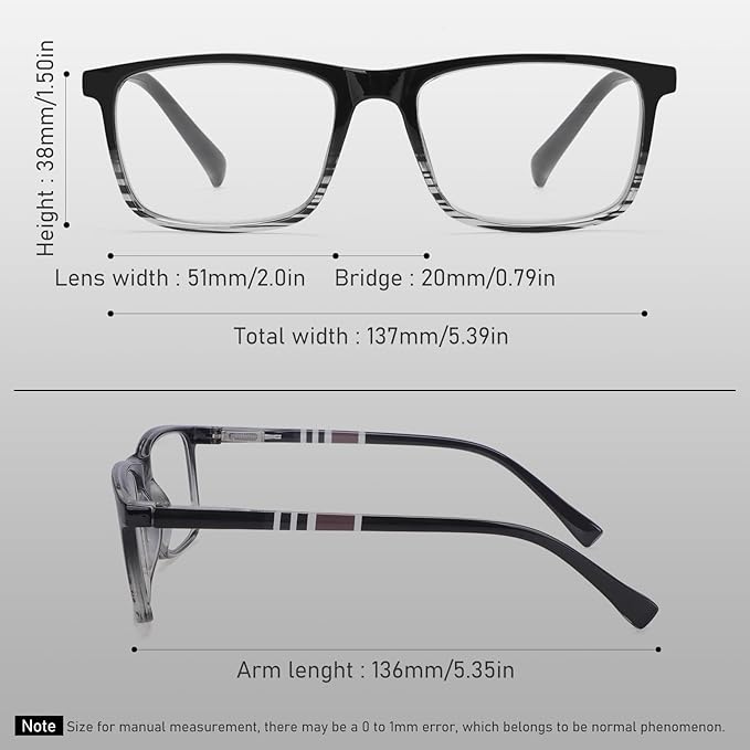 6 Pack Reading Glasses for Men Blue Light Blocking Glasses Lightweight Spring Hinge Computer Readers Men Women