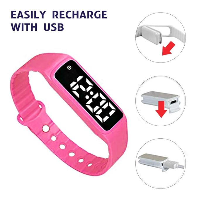 Potty Training Watch - Silent Vibrating Alarm Watch Pill Reminder Watch with Countdown Timer (Light Pink)