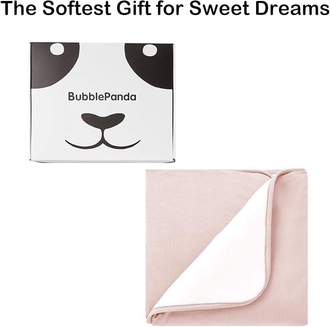 BubblePanda Rayon Made from Bamboo Baby Blanket for Boys Girls Neutral Soft Crib Blanket Toddler Quilt Comforter Newborn Nursery 30 x 40 Inch Pink