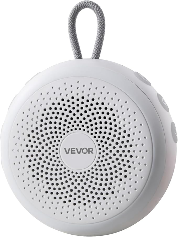 VEVOR Sound Machine, 20 Soothing Sleep Sounds, 4-in-1 Hangable White Noise Sound Machine with Auto-Off Timer, Soft Ring Light, Memory Function and Child Lock, for Baby, Adults, Home, Office & Travel