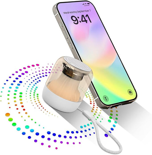 Portable Mini White Noise Machine with 15 Soothing Sounds Color Lights Sleep Timer Memory Function and Child Lock Easy to Pocket and Travel for Baby Kid Adult (White)