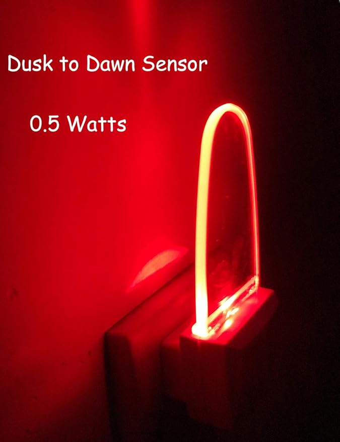 GREENIC Red Plug in LED Night Light 2 Pack Dusk to Dawn Sensor for Bedroom, Bathroom, Kitchen, Hallway