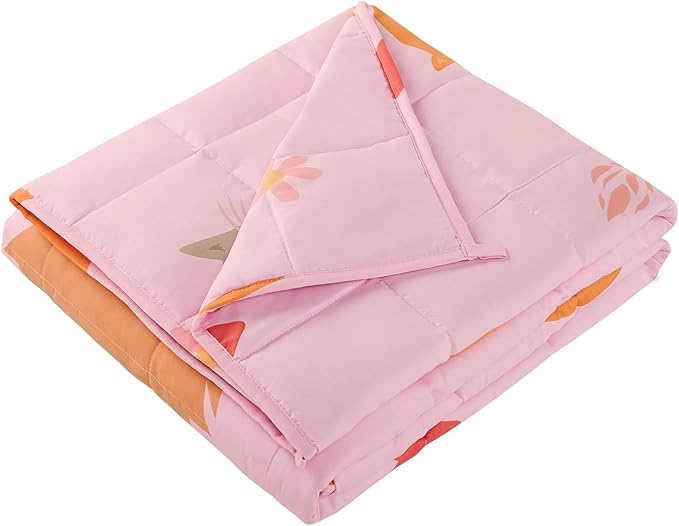 HOSUKKO Weighted Blanket - 10 lbs Pink Cat Heavy Blanket - Small Size Breathable Blanket(41 * 60 inches, 10 lbs)