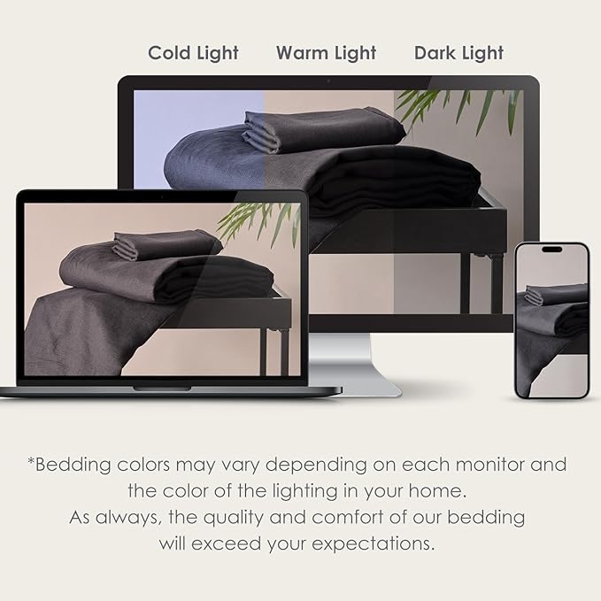 DAPU 100% Linen Duvet Cover, Pure Natural French Flax Linen with 8 Corner Ties&Zipper Closure Soft Breathable Durable for Hot Sleepers 1 Duvet Cover 2 Pillowcases(Dark Gray, California King)