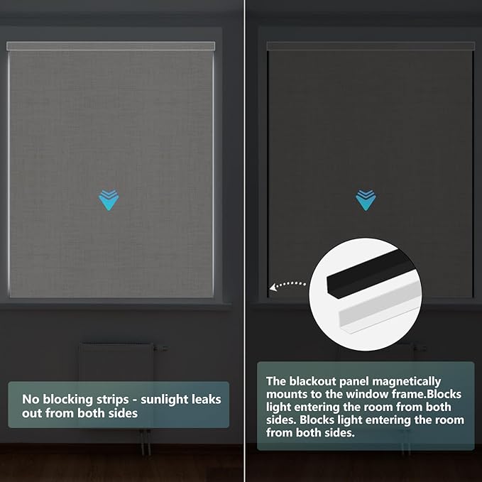 Aprilsmart Motorized Blinds with Remote,Compatible with Apple HomeKit Alexa Google Home- Voice and app Control,Motorized Roller Shades 100% Blackout Custom Size(Vigor Cream-08)