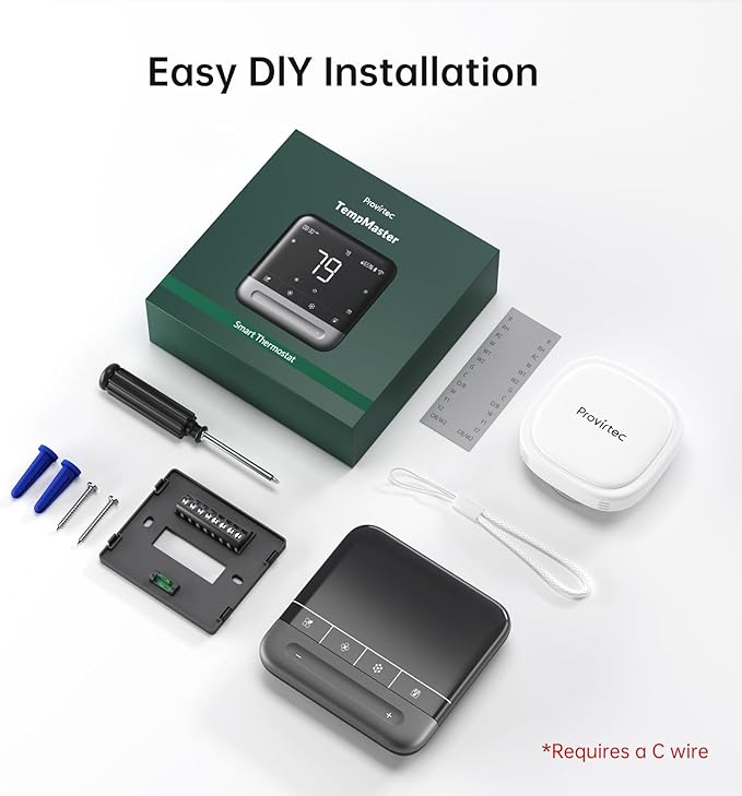 Smart Thermostat for Home with Room Sensor, 7 Days Programmable, Energy Saving WiFi Thermostats for House,APP & Touchscreen Control, C Wire Required, 3.95 Inch Large Screen