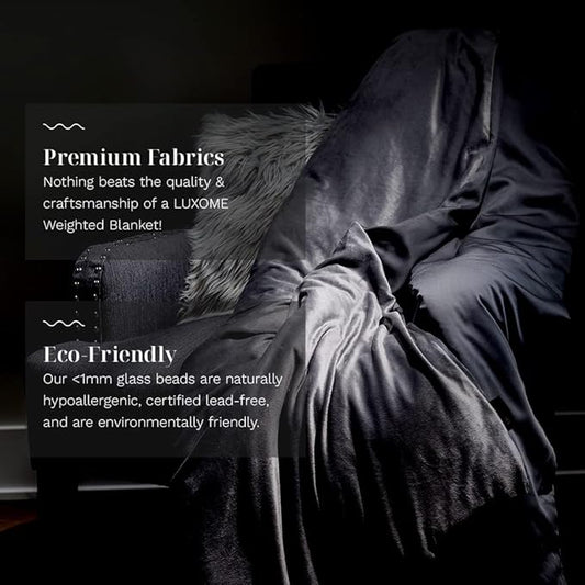 LUXOME King Size Weighted Blanket | Includes Cool & Cozy Cover | 25 lbs | 90"x80" | Grey | The Best Weighted Blanket