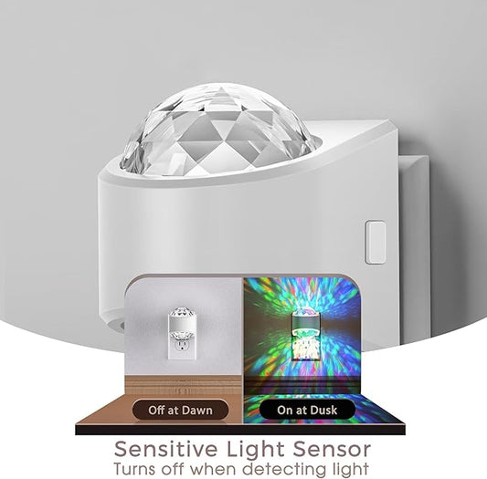 Night Lights Plug into Wall, Star Projector for Bedroom, Night Light Projector for Kids, 9-Color RGB Galaxy Nightlight with Dusk to Dawn Sensor for Bathroom, Home Gaming Room Decor Gifts,2 Pack