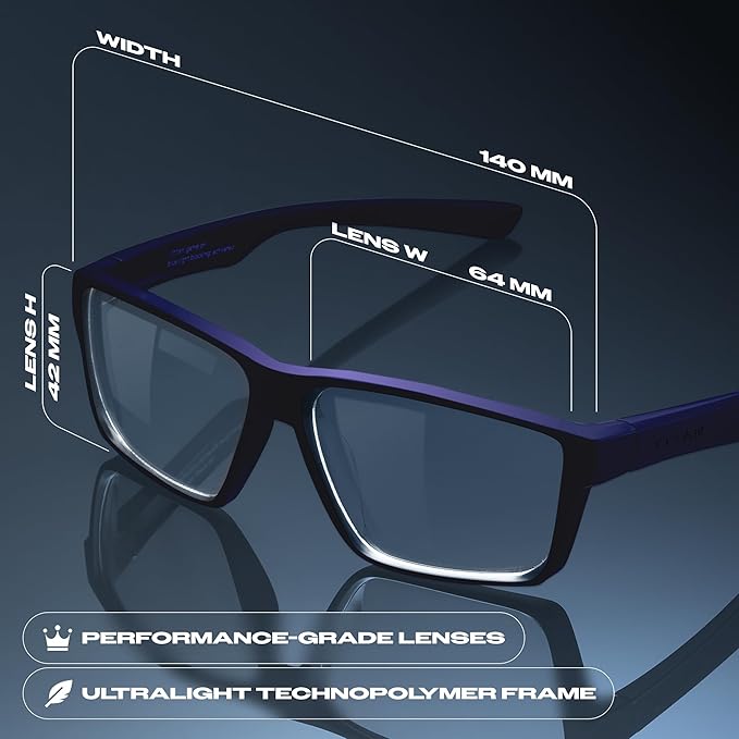 Titan Gaming Glasses, Blue Light Blocking, Night Driving Glasses for Men, Computer Protection Christmas Gift for Gamers
