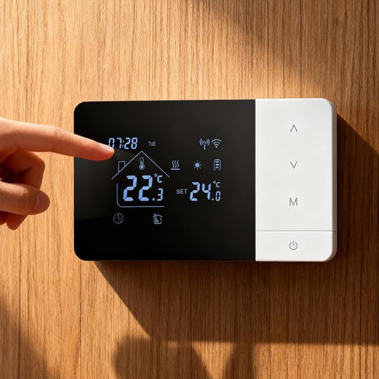 Smart Thermostat - Heat & Cool WiFi Thermostat APP & Voice Controlled - Temp Controller with Touchscreen - for Home RV Hotel Indoor Living Room Bedroom Bathroom Garage