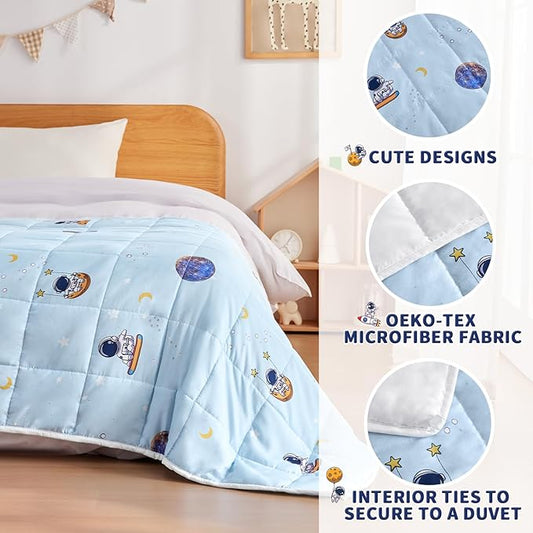 anfie Weighted Blanket Kids(50"x60" 5lbs) Weighted Blanket Cooling Blanket for Sleeping,Throw Size Breathable Blanket with Premium Glass Bead(Space Light Blue)