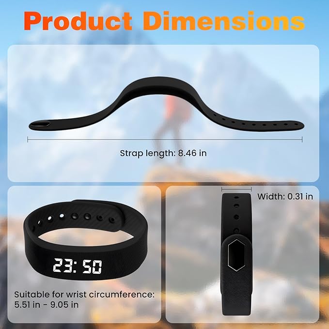 Vibrating Alarm Wristband Electric Clock Watch Shock Silent Sleeps Wrist Sleep Bracelet for Heavy Sleepers Wearable Wristband for Seniors Automatic Wake up Band Vibration with Digital for Deaf