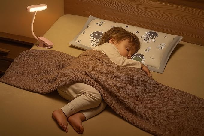 Rechargeable Book Light for Reading in Bed – 14 LED Book Light with 3 Color Temperatures, Stepless Dimming, Up to 80 Hours Runtime, 360° Rotatable Clip – Perfect for Book Lovers, Rose Gold