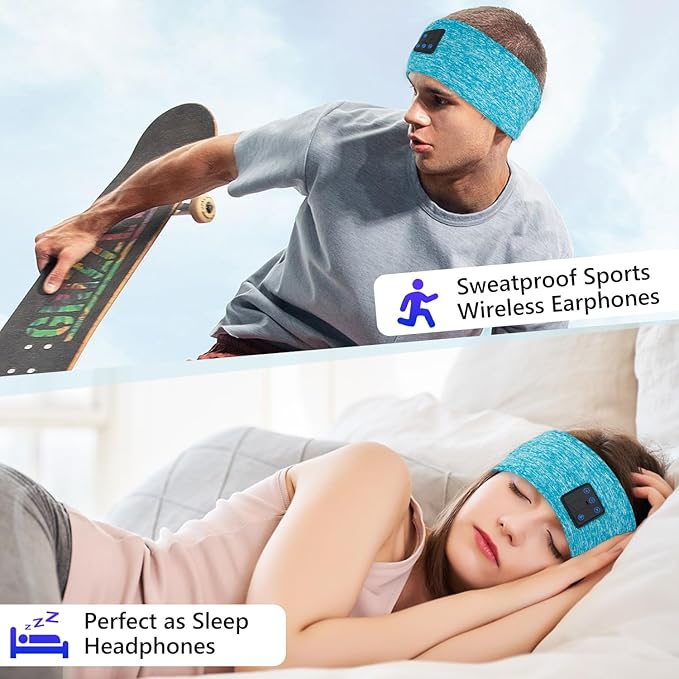 Aurya Sleep Headphones Sports Wireless Bluetooth Headband for Side Sleeper, Bluetooth 5.4, with Ultra-Thin HD Stereo Speaker, Sleeping Headphone for Women Men Running Yoga Workout