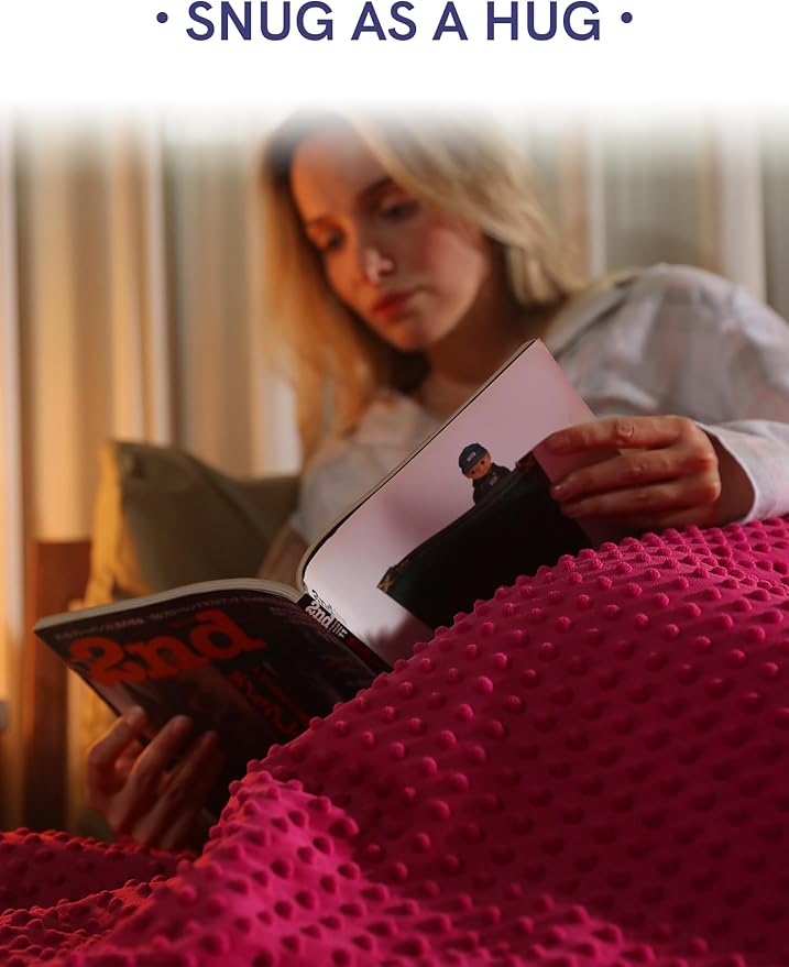 YnM Fuzzy Duvet Cover for Weighted Blankets (Red, 41''x60'')