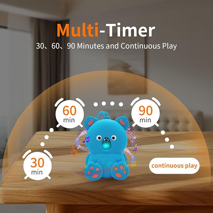 Baby White Noise Machine with Bluetooth Speaker & Timer | Portable Infant Sleep Aid, Sleeping Music Soothing Sounds for Nursery, Travel, Crib & On-The-Go