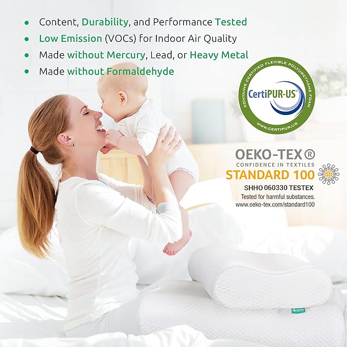 UTTU Cervical Pillow for Neck Strain Relief, Memory Foam Neck Pillow for Sleeping, Adjustable Orthopedic Sandwich Pillow, Contour Cooling for Side Back Stomach Sleeper, King(27.6"×15.7"×5.2"/4.5")