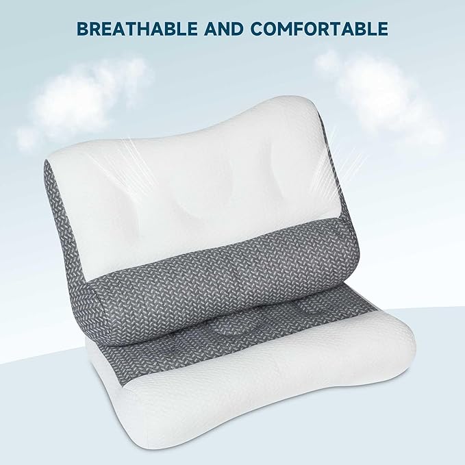 Pillow for Sleep Apnea Orthopedic Deep Sleep Pillow, Pro Ease Sleep Apnea Pillow, Ergonomic Pillow for Neck and Shoulder, Pillow for Side, Back, Stomach Sleepers